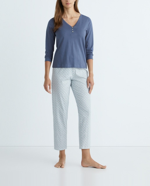 Imagen 0 de Pijama de Mujer mesa punto pico panadera manga larga