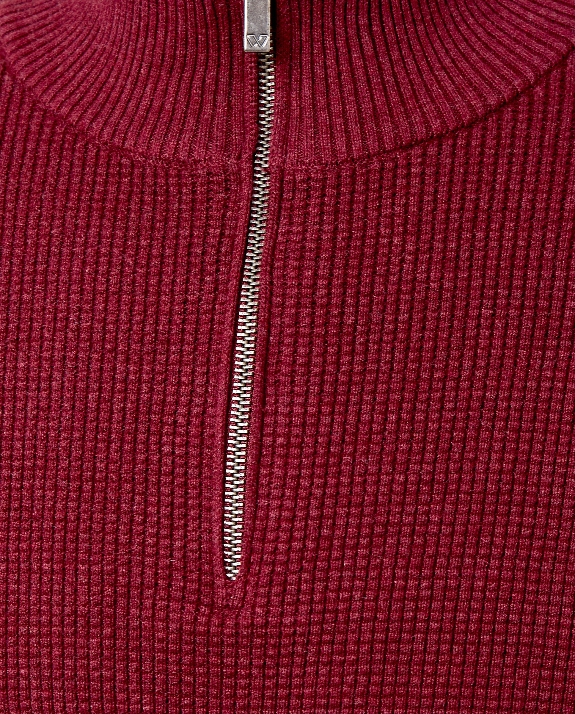 Camisola de Malha com Gola com Fecho de Correr Bordeaux-6