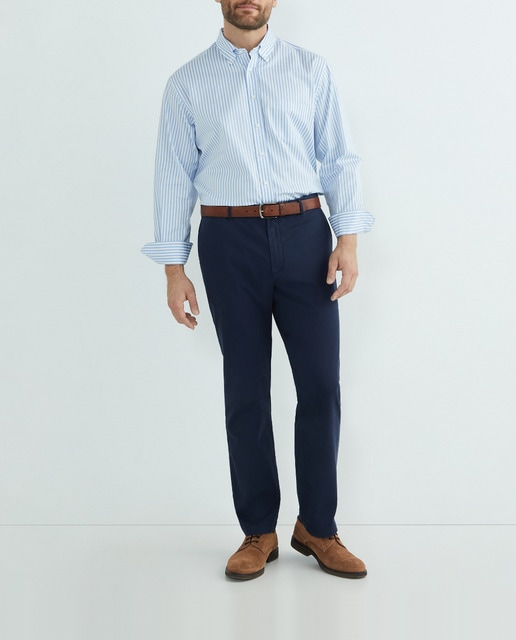 Imagen 0 de Camisa casual de hombre manga larga rayas tallas grandes