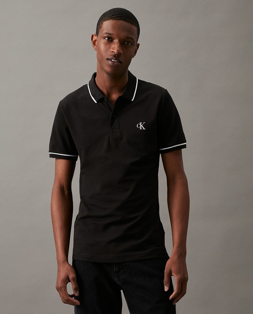 Imagen 0 de Polo piqué de hombre slim negro