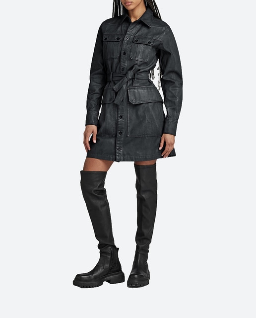 Imagen 0 de Vestido de denim negro Utility de mujer