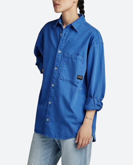 Imagen 0 de Sobrecamisa relaxed denim de mujer