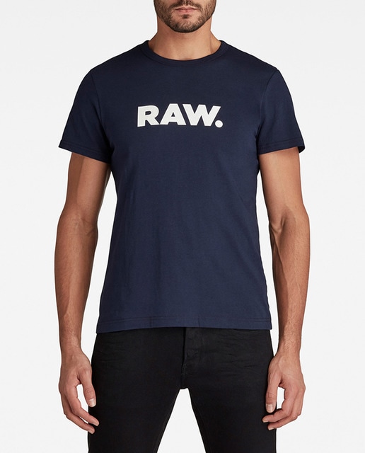 Imagen 0 de Camiseta de hombre en algodon orgánico azul de manga corta