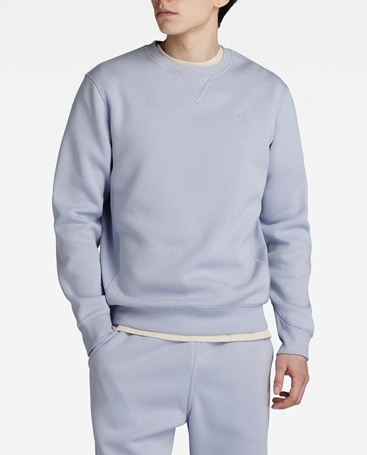 Imagen 0 de Sudadera Premium Core de hombre con algodón BCI naranja con cuello redondo y puntos acanalados