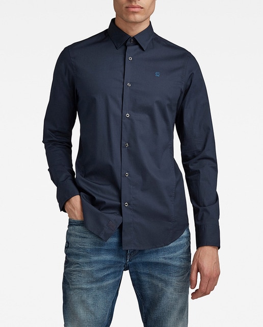 Imagen 0 de Camisa Dressed de hombre azul con corte ajustado