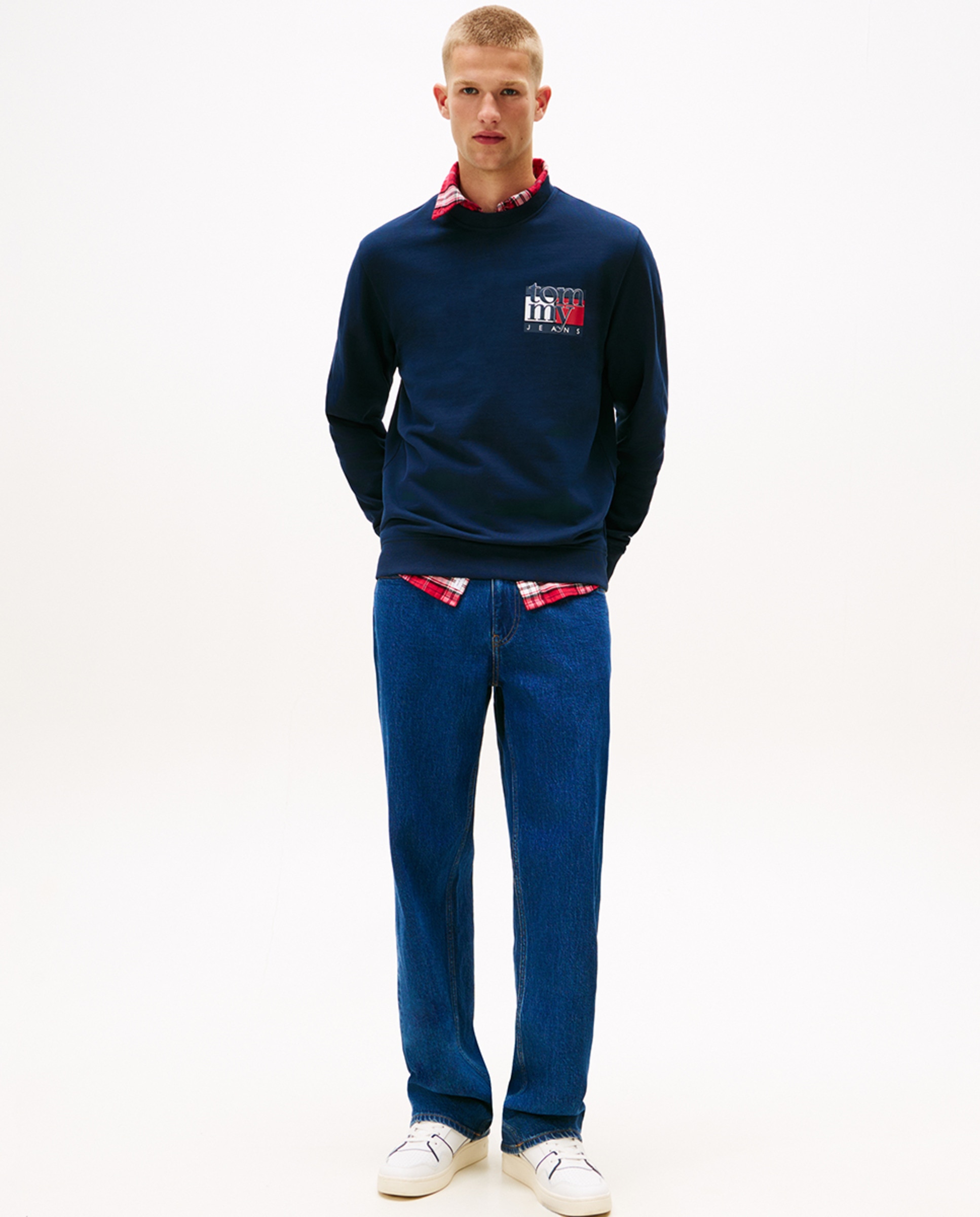 Sweatshirt Regular Fit com Gola Redonda Azul-marinho-5