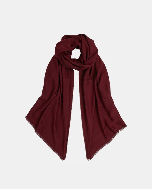 Imagem 0 de Écharpe de Modal com Estampado de Monograma - Bordeaux