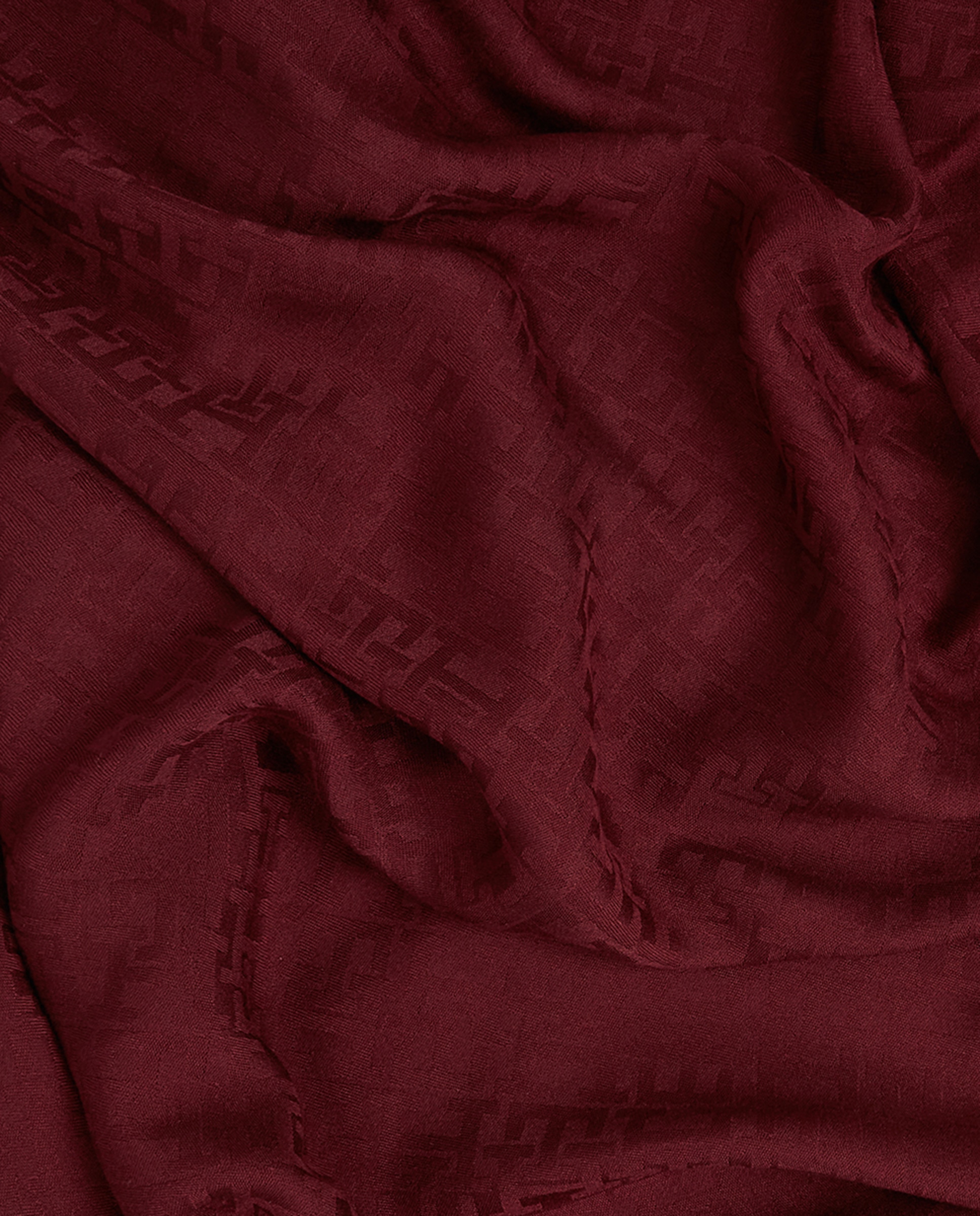 Écharpe de Modal com Estampado de Monograma - Bordeaux Bordeaux-4