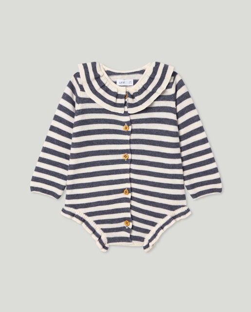 Imagen 0 de Ranita recién nacido tricot rayas con cuello