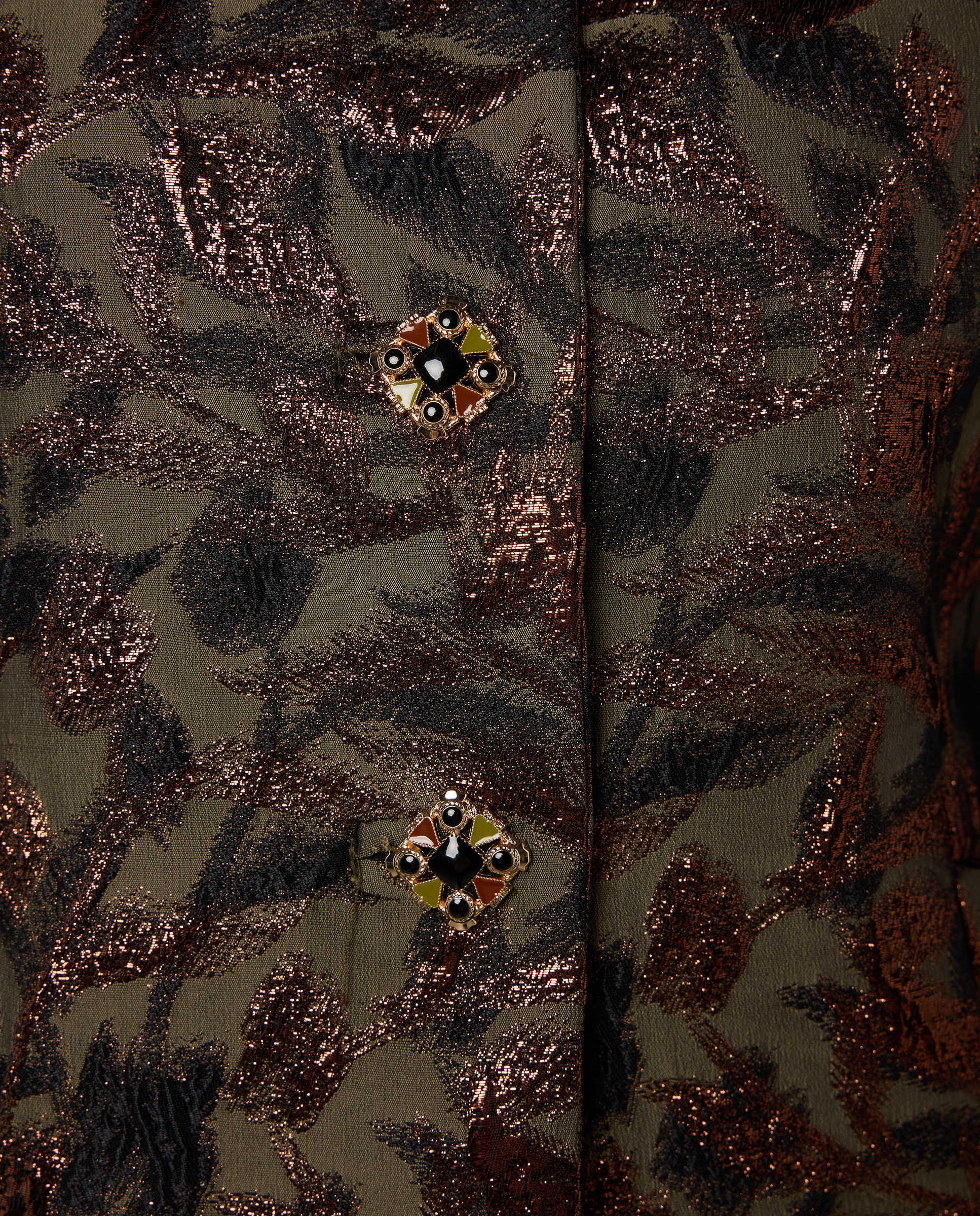 Casaco Curto com Jacquard Verde-2
