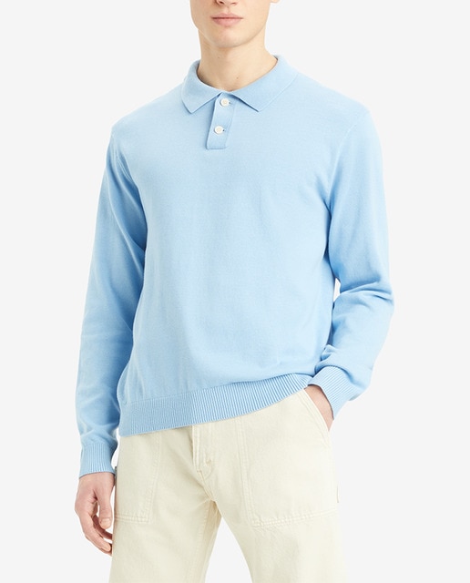 Imagen 0 de Jersey ligero de hombre de manga larga tipo polo liso