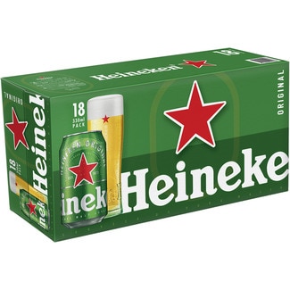 cerveza rubia Lager holandesa pack 18 latas 33 cl - Heineken