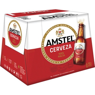 cerveza rubia 100% Malta pack 12 botellas 25 cl - Amstel