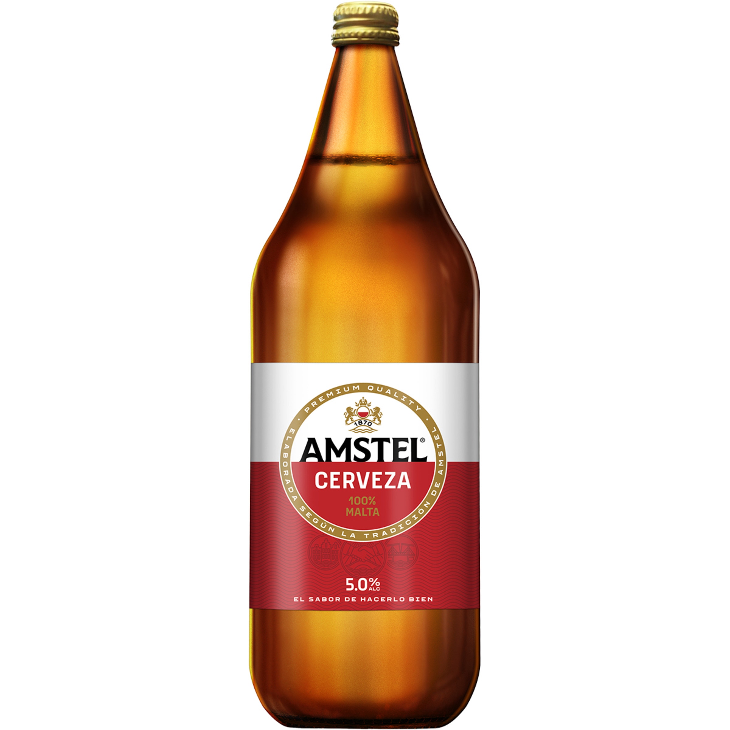 cerveza rubia 100% Malta botella 1 l