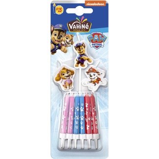 velitas de cumpleaños con motivos de Paw Patrol blister 015 unidades - Vahine