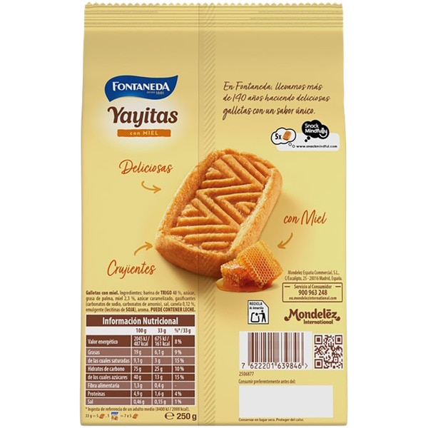 biscuits made with honey packet 250 g