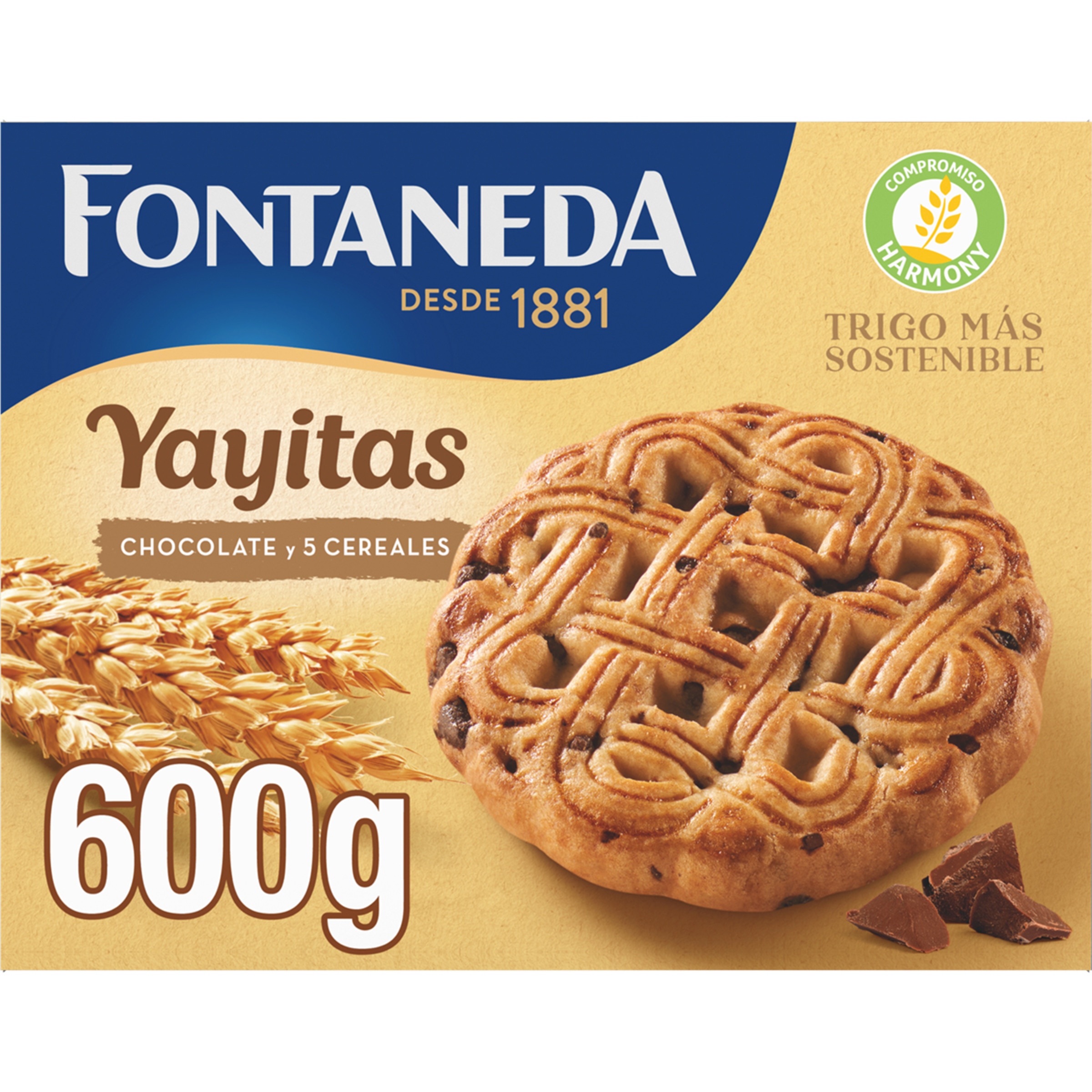 galletas de desayuno con chocolate y 5 cereales paquete 600 g