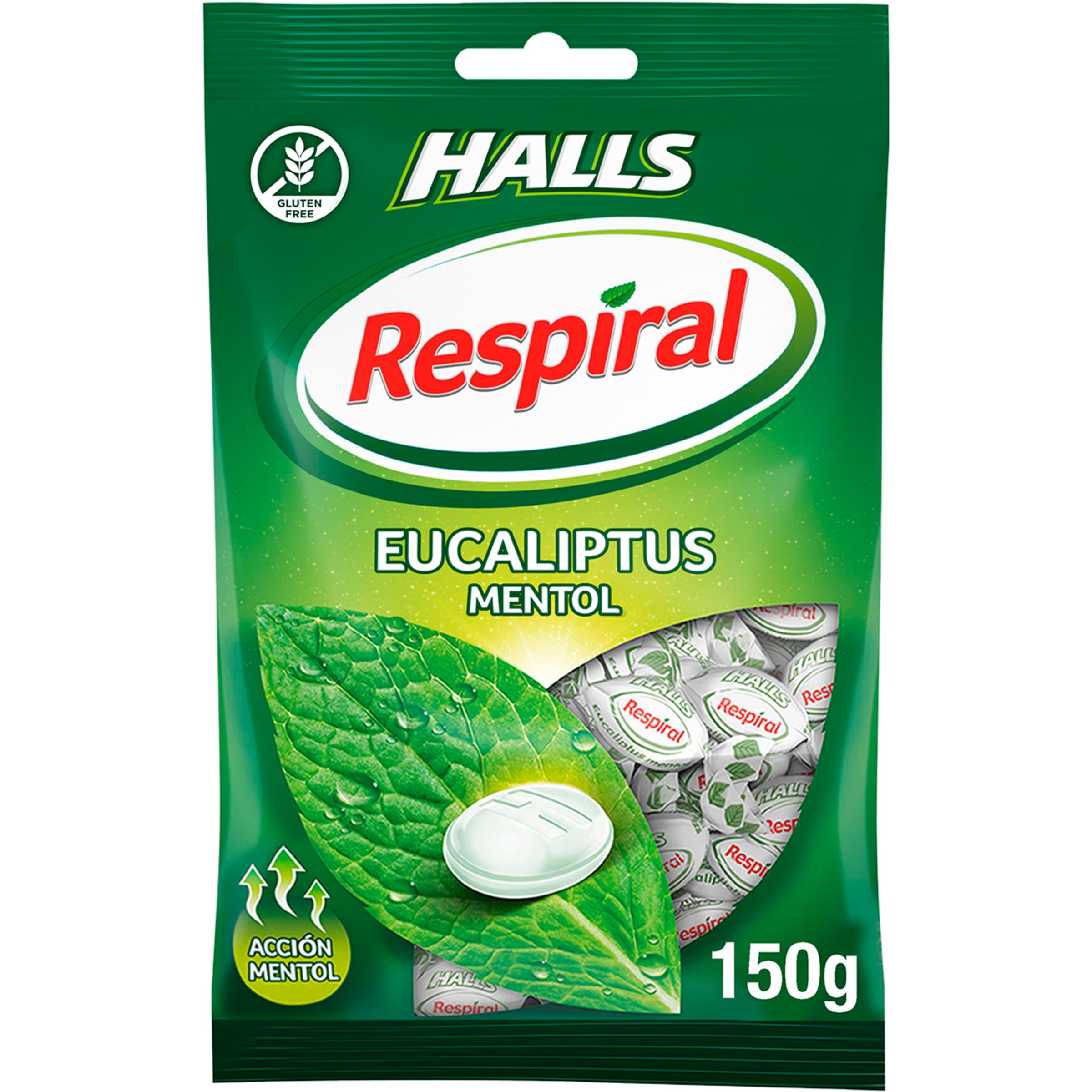 Respiral caramelos duros de eucaliptus y mentol sin gluten bolsa 150 g