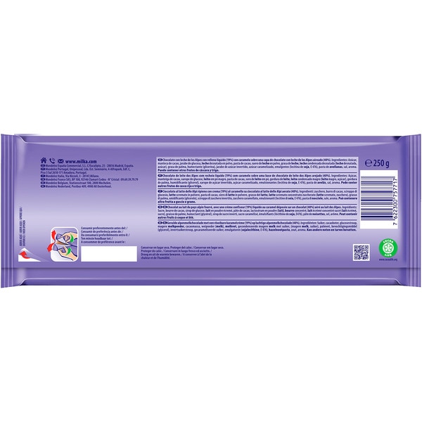 MMMAX Bubbly Milchschokolade mit Karamellfüllung Tafel 250 g