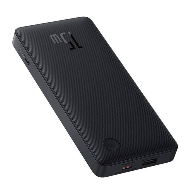 Imagem 0 de Powerbank Baseus Air Lite 10000mAh 15W Preto + Cabo USB-C 30cm