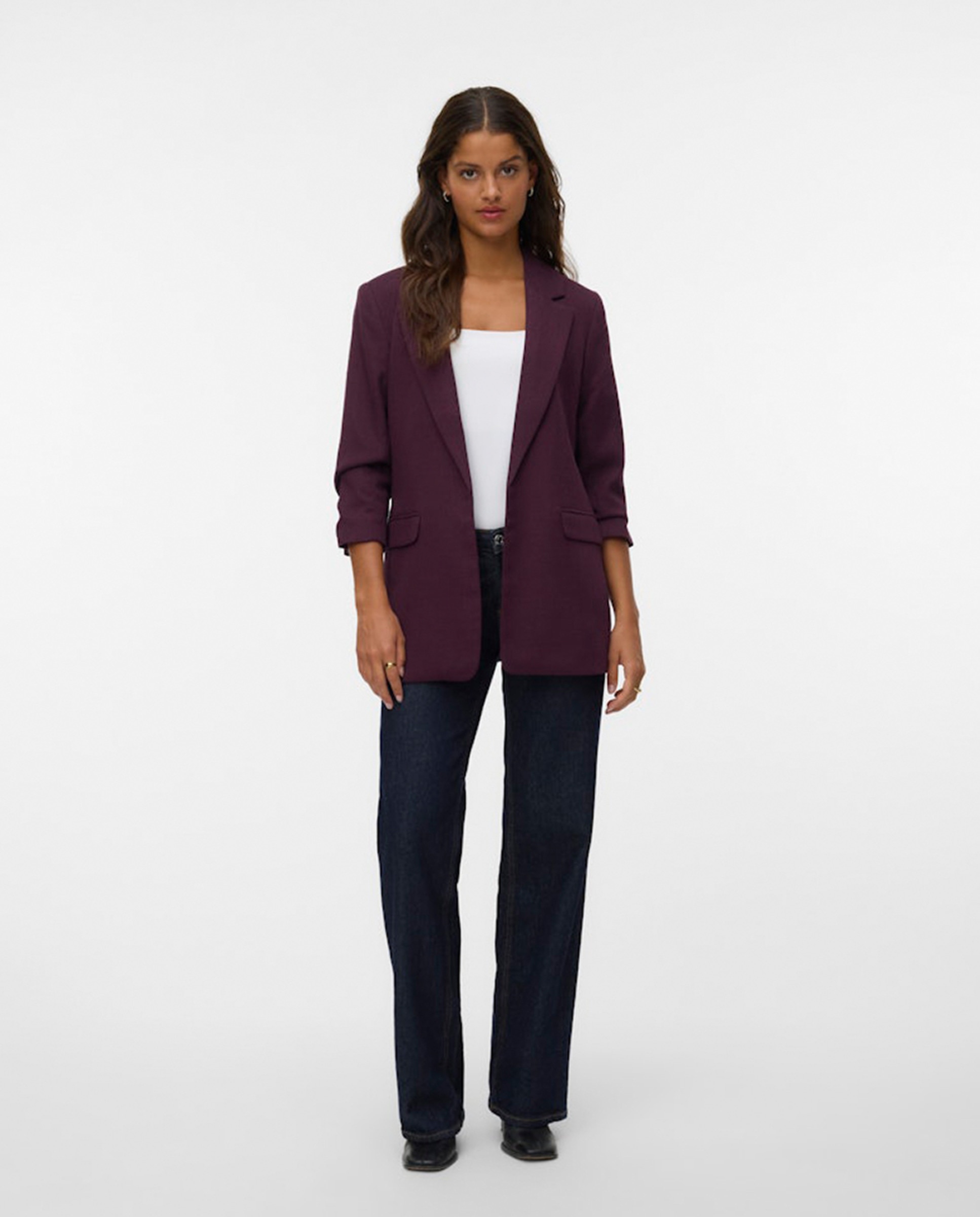 Blazer com Manga 3/4 Grená-5