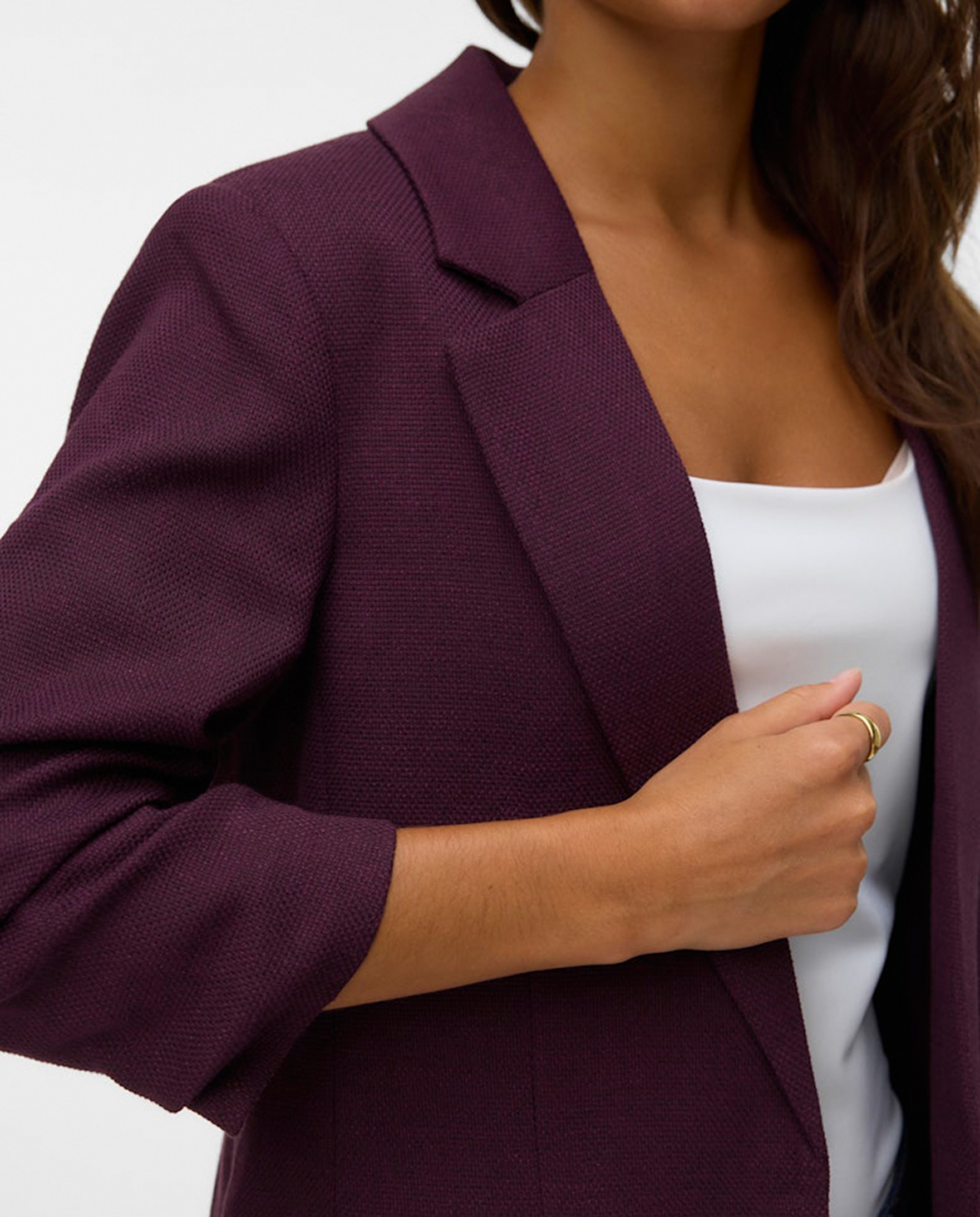 Blazer com Manga 3/4 Grená-3