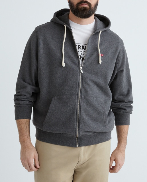 Imagen 0 de Sudadera de hombre con cremallera y capucha, tallas grandes