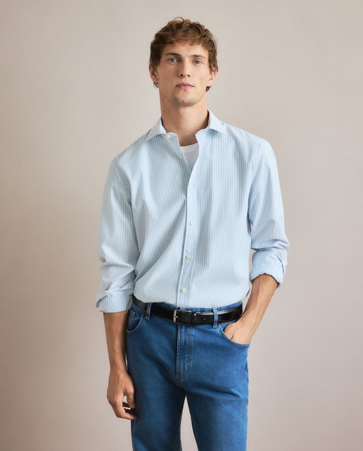 Imagen 0 de Camisa sport non iron fantasía rayas de hombre