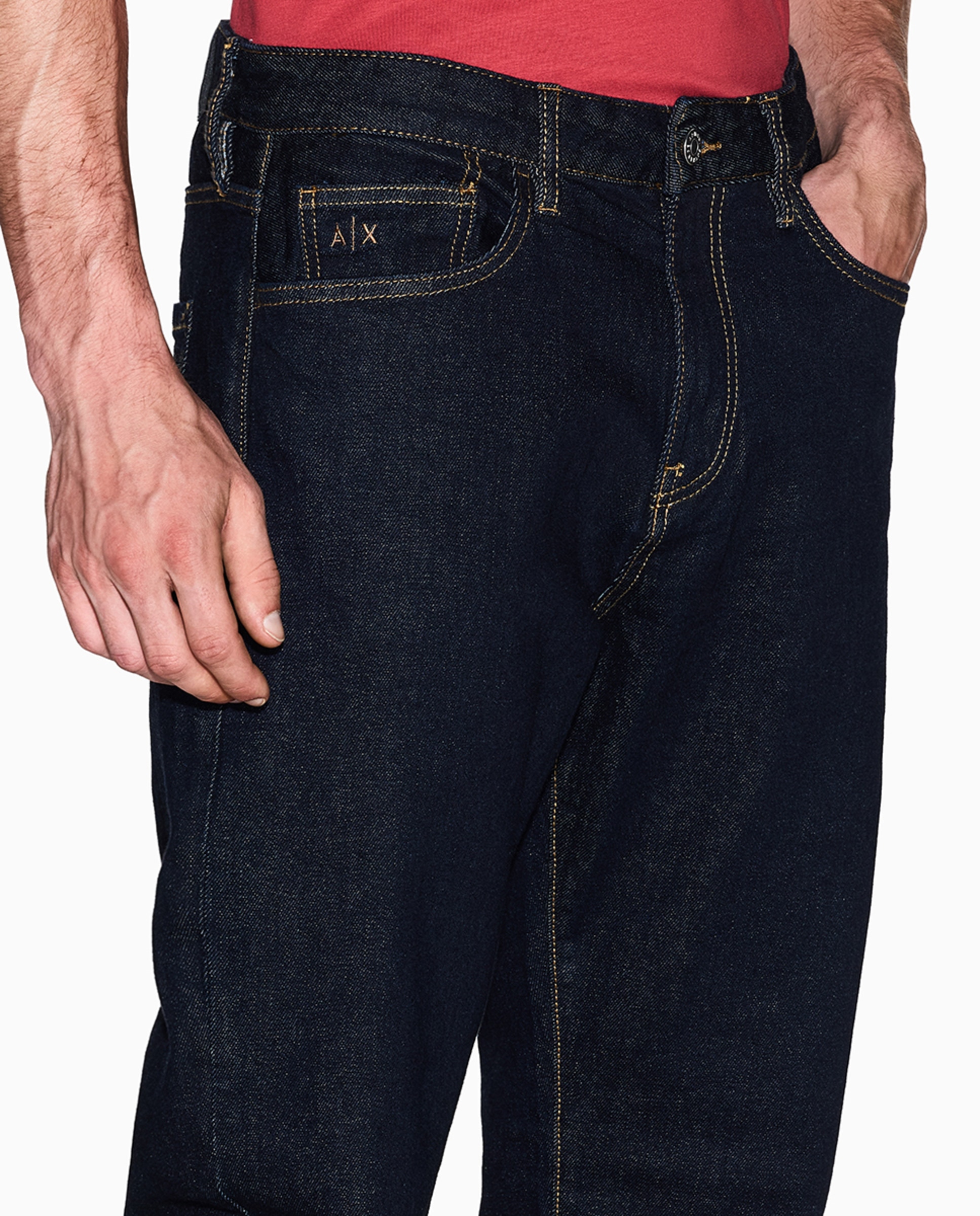 Jeans J13 Regular Fit com Lavagem - Azul-Escuro Azul-índigo-4