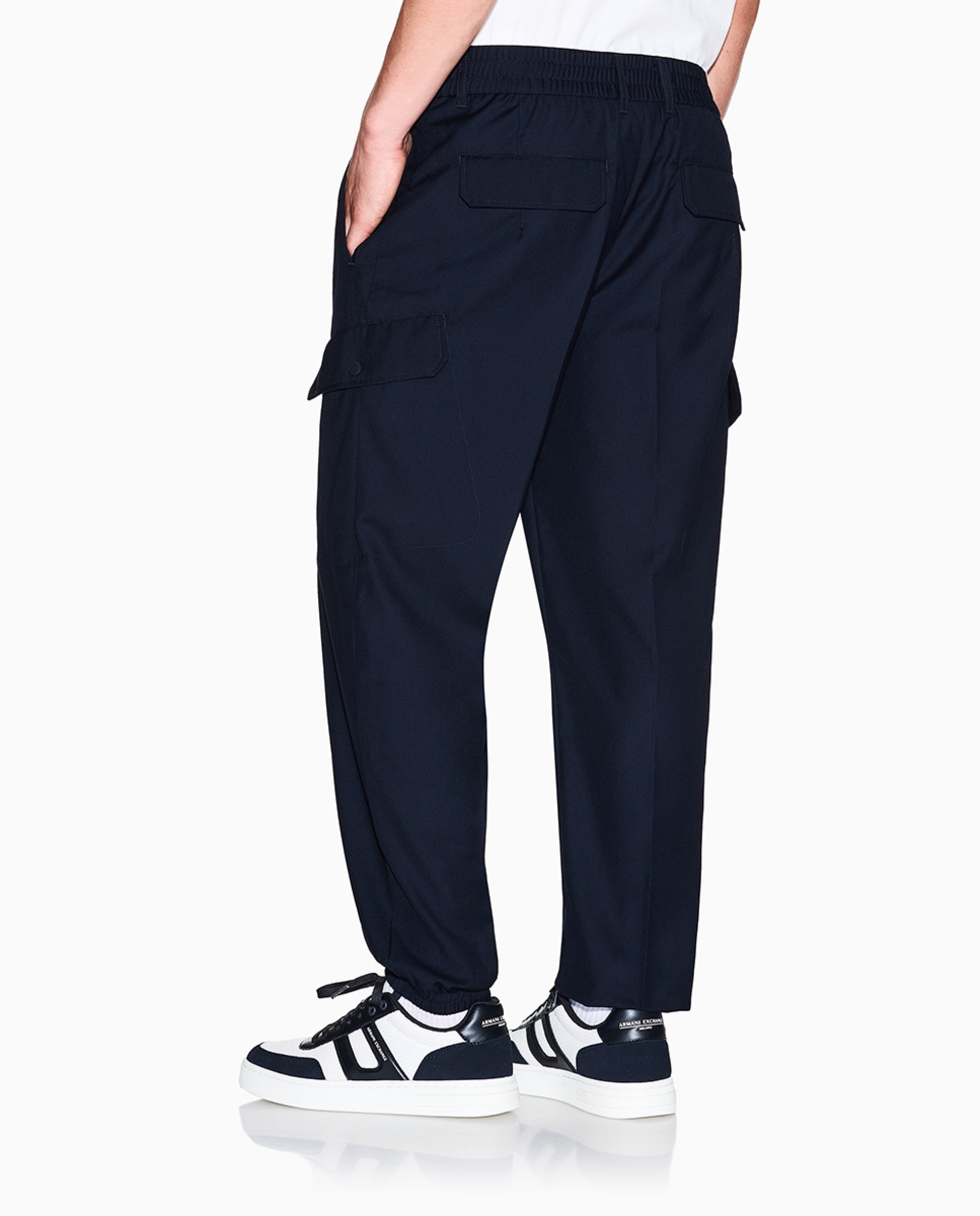 Joggers com Bolsos Cargo Azul-marinho-3