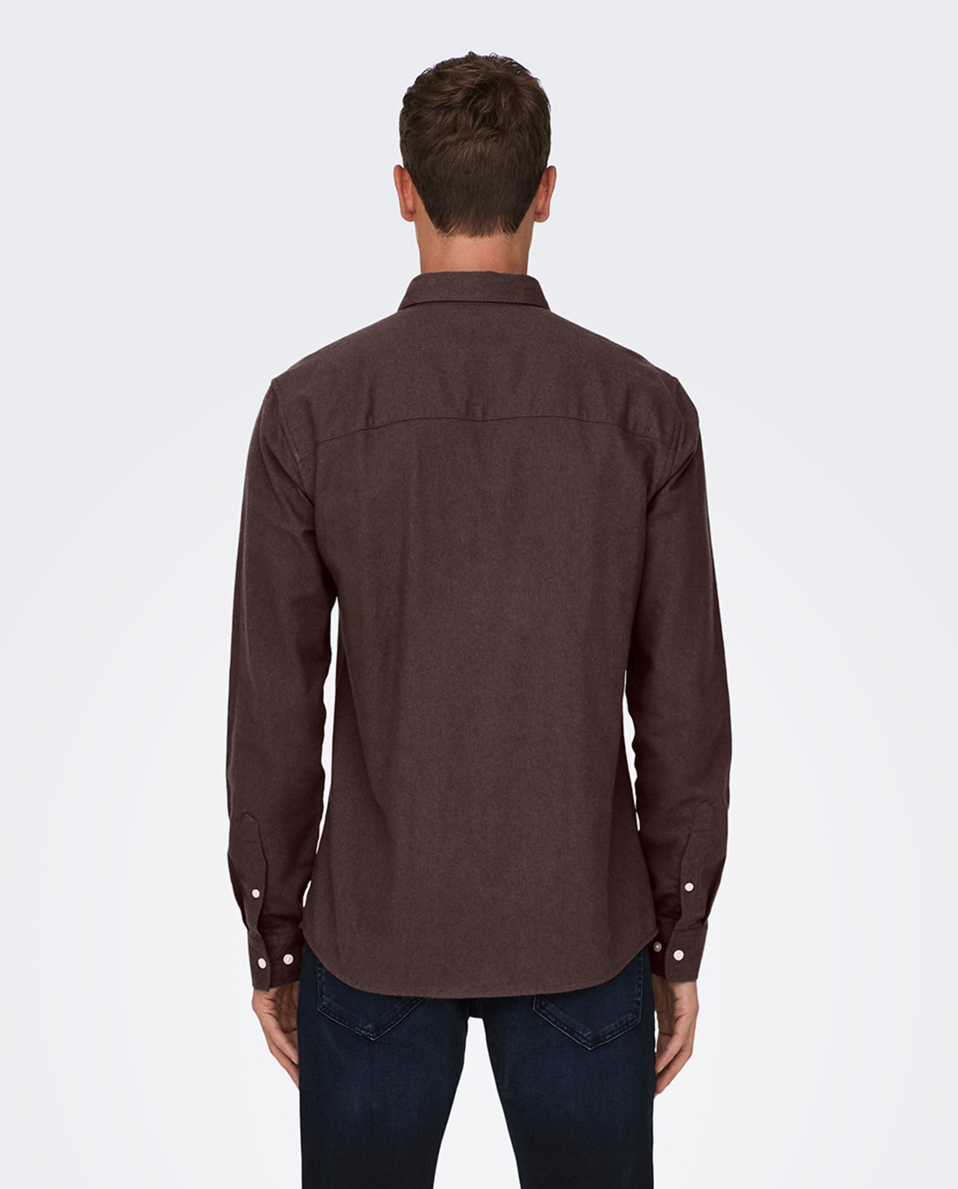 Camisa Slim Fit Castanho-2