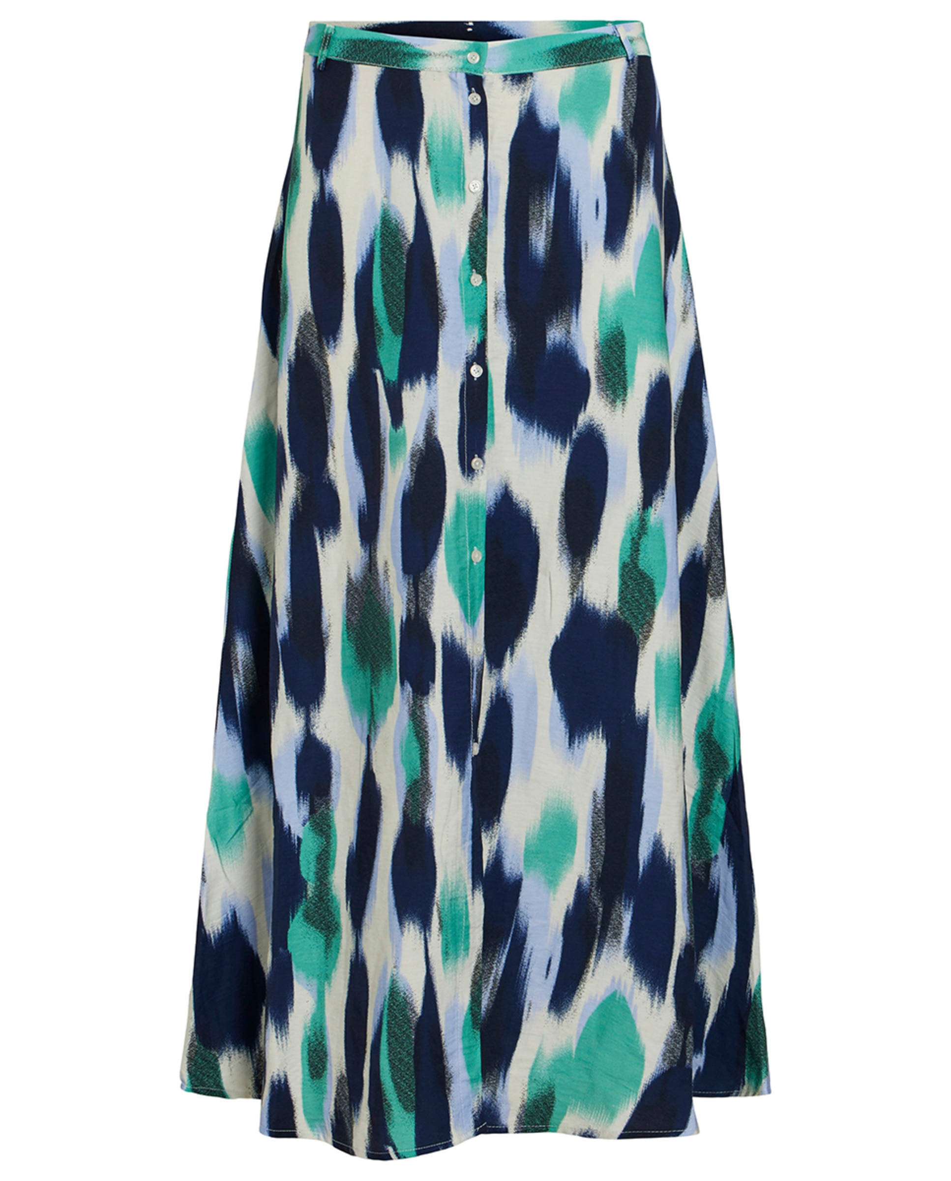 Saia Midi com Design Fluido Azul-marinho-6