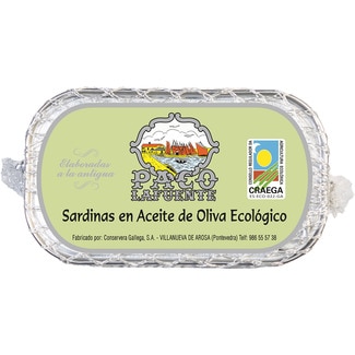 sardinas en aceite de oliva ecológico 3-5 piezas lata 88 g neto escurrido - Paco Lafuente