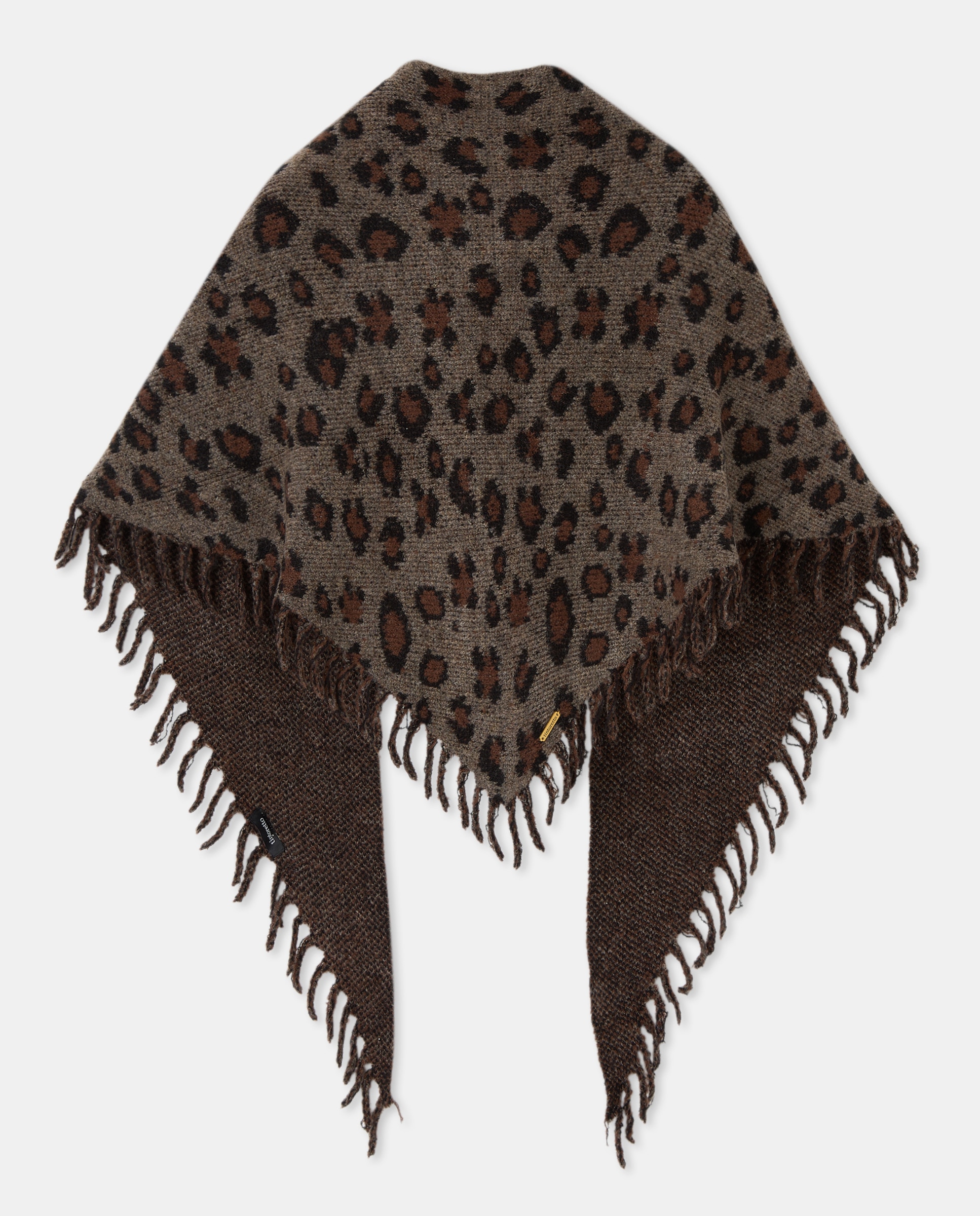 Estola em Bico com Animal Print de Leopardo Castanho-2