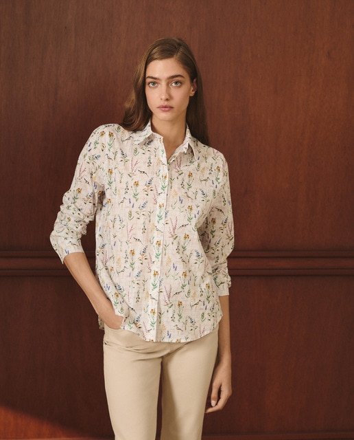 Imagen 0 de Camisa de mujer de manga larga estampada
