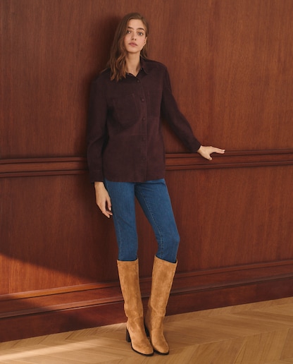 Imagen 0 de Sobrecamisa lisa corta de mujer