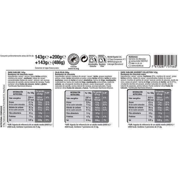 chocolate pack Red Box 200 g + Dark Sublime 145 + 1 free Dark Sublime 145 g case 517 g