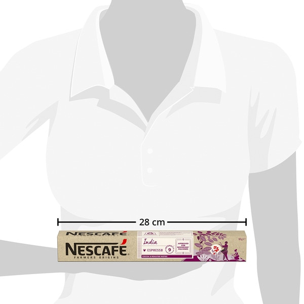 Espresso Intensität 9 Indien Karton 10 Kapseln kompatibel mit Nespresso-Maschinen