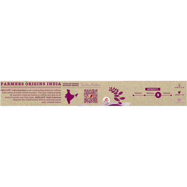 Espresso Intensität 9 Indien Karton 10 Kapseln kompatibel mit Nespresso-Maschinen