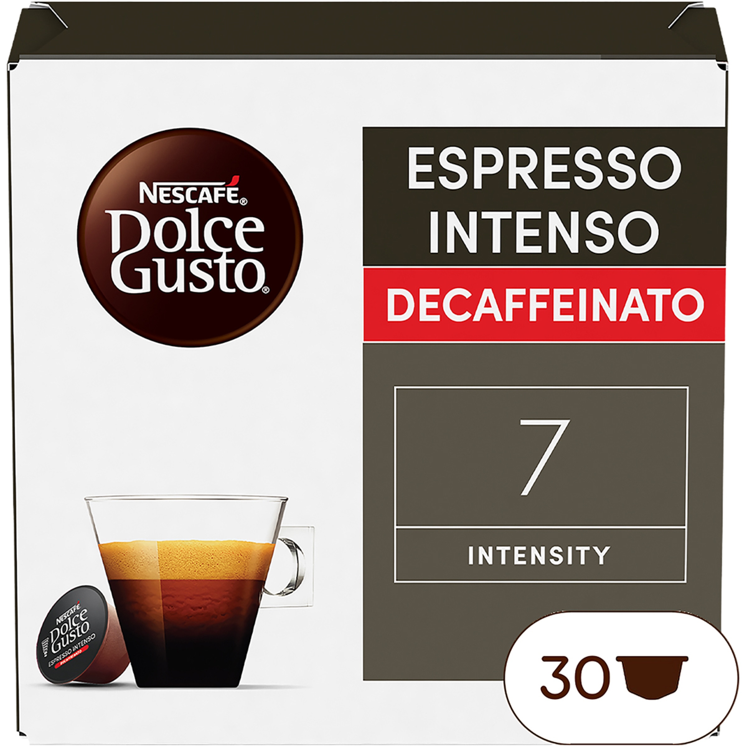 café espresso descafeinado intenso de Colombia y Vietnam intensidad 7 estuche 30 capsulas