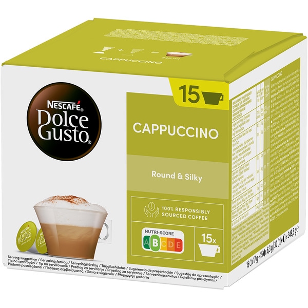 Kaffee Cappuccino Karton 15 Kapseln Kaffee + 15 Milchkapseln