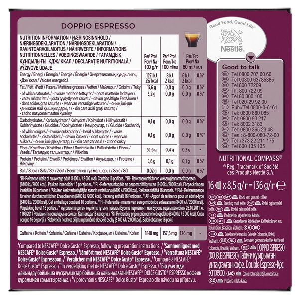 Doppelter Espresso Intensität 10 Karton 16 Kapseln