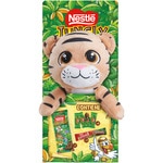 1x chocolate bar + 1x extra fine chocolate bar and 4 chocolate sweets 155 g with assorted soft toy according to stock