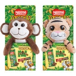 1x chocolate bar + 1x extra fine chocolate bar and 4 chocolate sweets 155 g with assorted soft toy according to stock