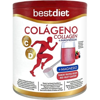 colágeno con magnesio en polvo sabor frutos rojos lata 250 g - Bestdiet