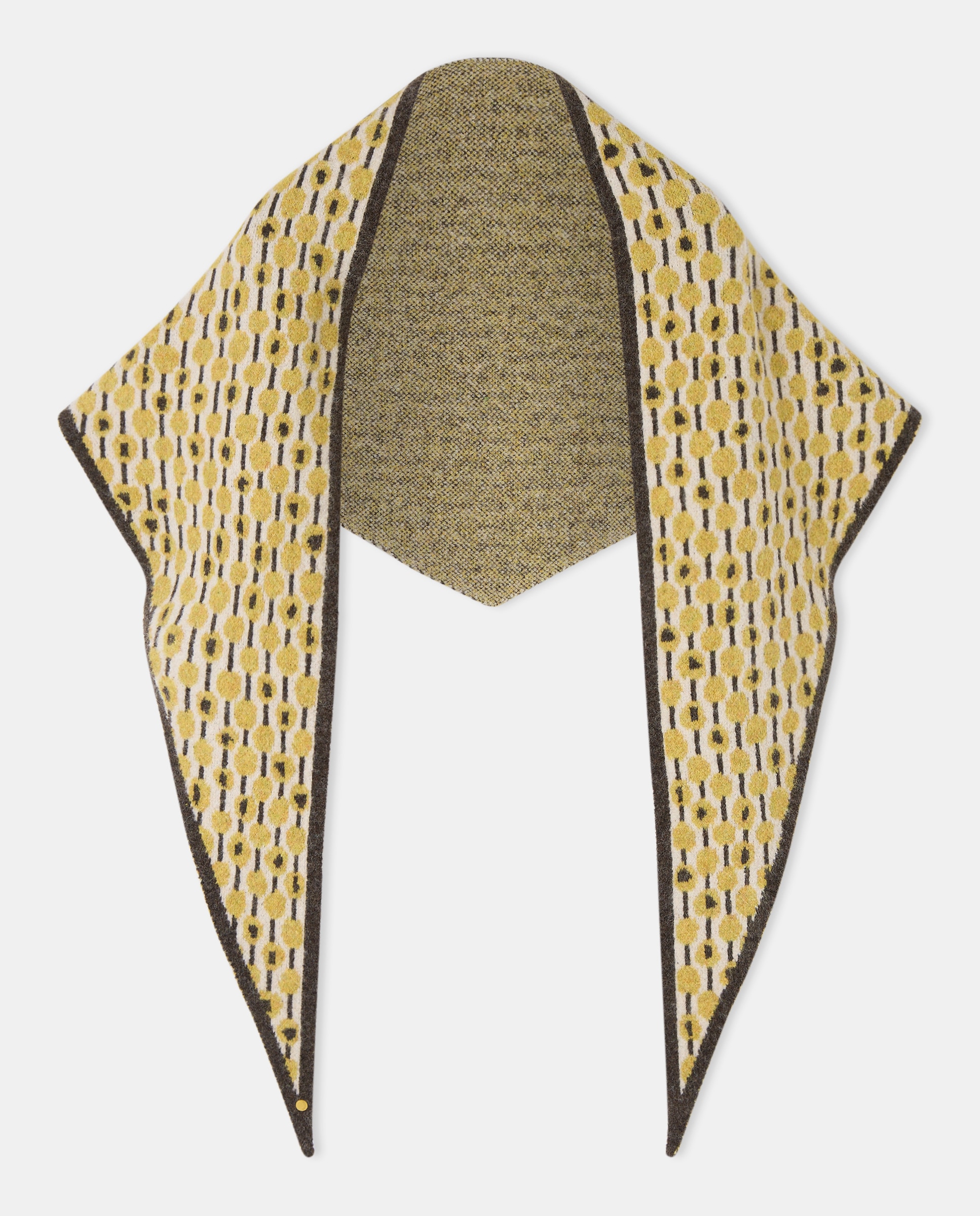Cachecol Triangular de Malha 300 Amarelo-1