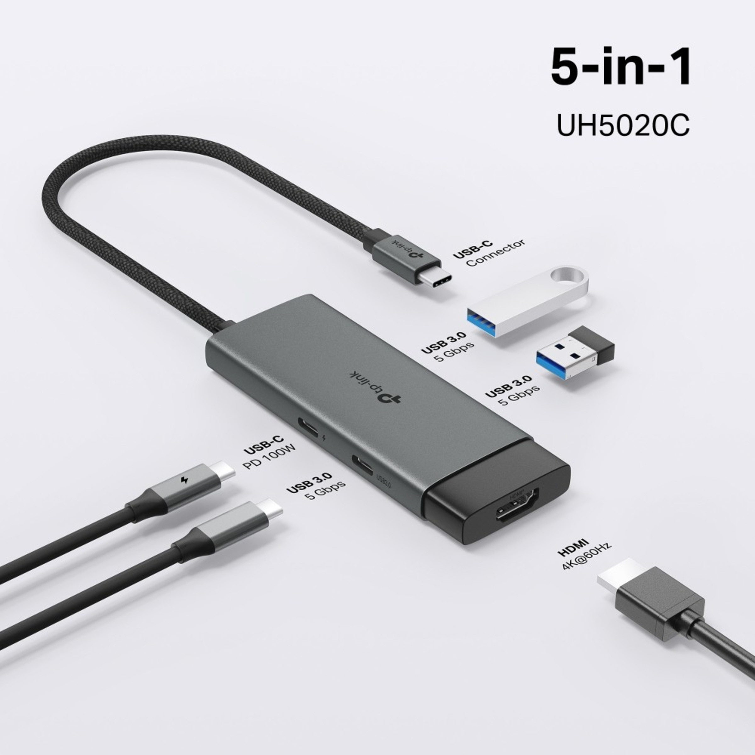 USB TP-LINK Type-C 5 Port Hub 5 em 1 2