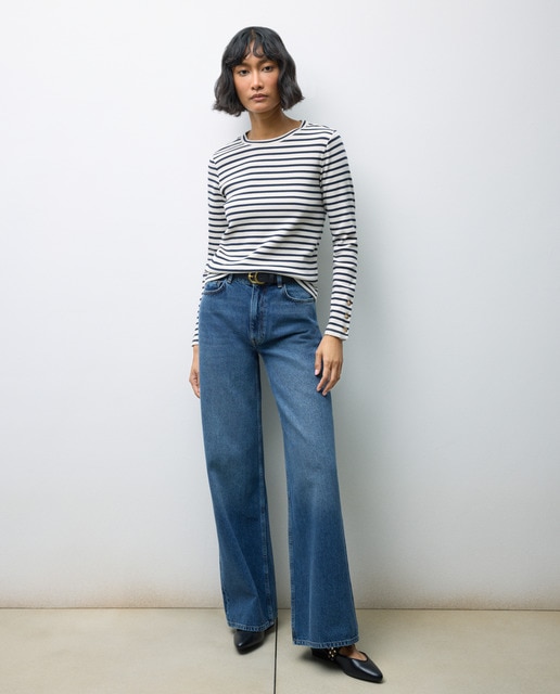 Imagem 0 de Jeans Wide Leg de 5 Bolsos