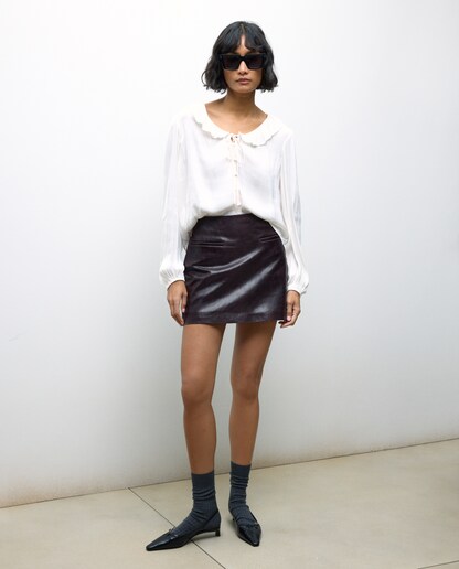 Imagen 0 de Falda corta de piel