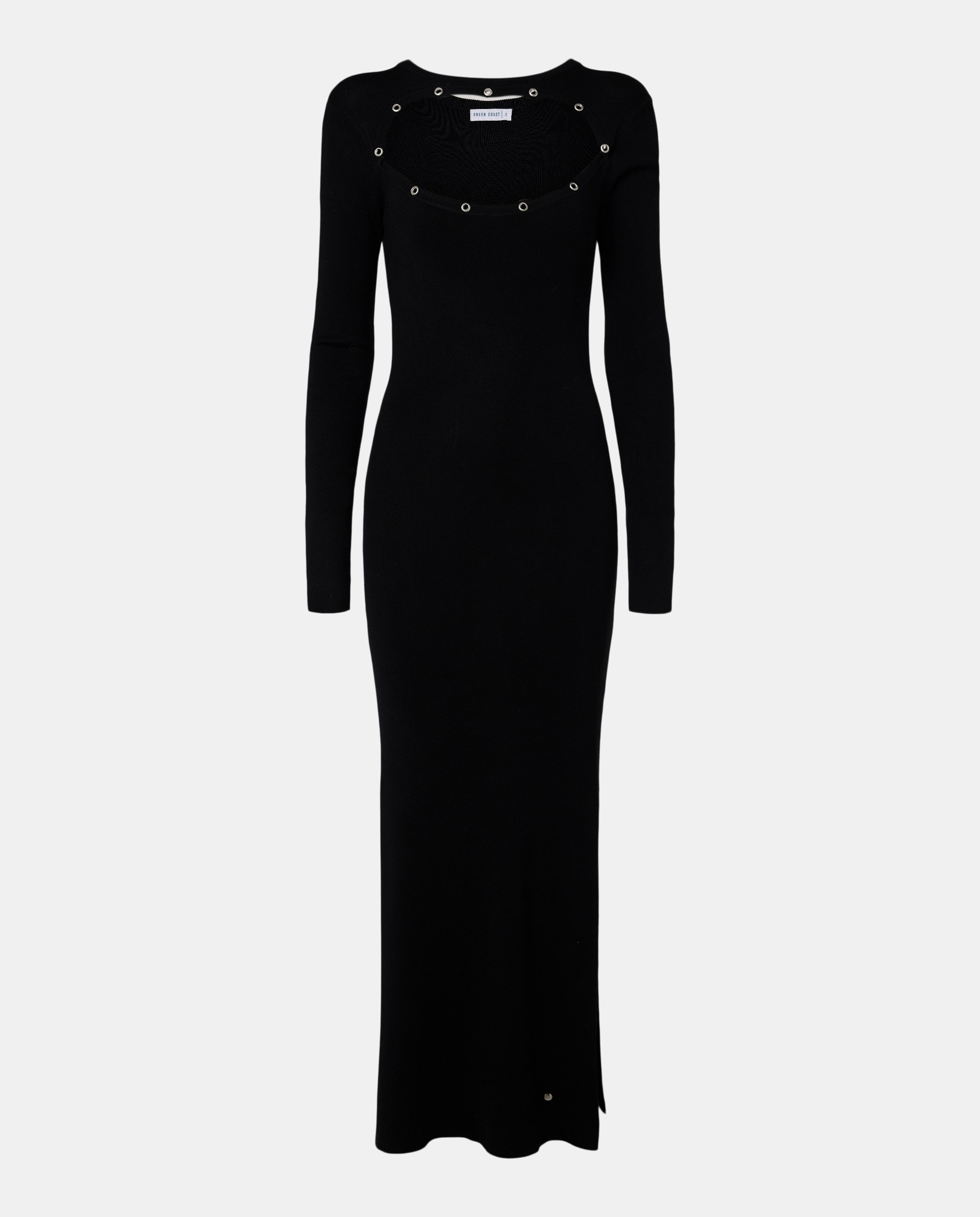 Vestido com Abertura Preto-5